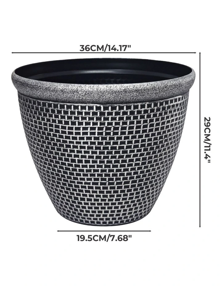 Toque Plastic Plant Pots 36cm Outdoor Garden Planter 2 Pcs With Drainage Holes image 3