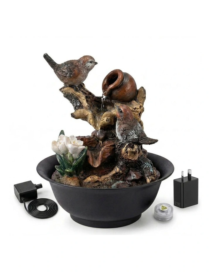 Spector Tabletop Water Fountain LED Colour Changing Bird Indoor Desktop AU Plug image 2