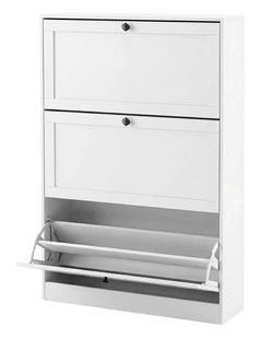 Levede Shoe Cabinet 3 Flip Drawers Adjustable Shelf Shoe Organiser Storage Rack