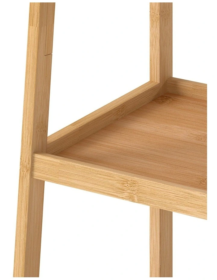 Levede Bamboo Ladder Bookcase 4-Shelf Books Plant Storage Shelf Rack Organiser image 4