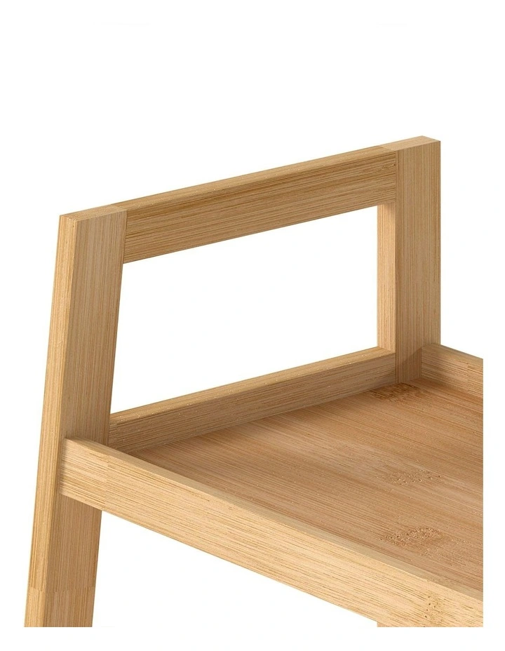 Levede Bamboo Ladder Bookcase 4-Shelf Books Plant Storage Shelf Rack Organiser image 5
