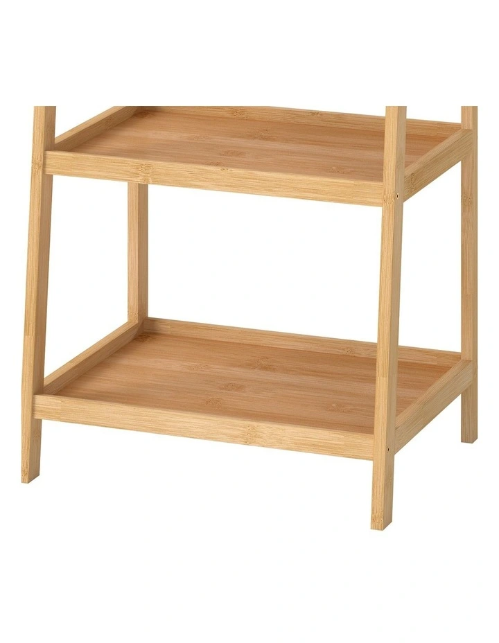 Levede Bamboo Ladder Bookcase 4-Shelf Books Plant Storage Shelf Rack Organiser image 6