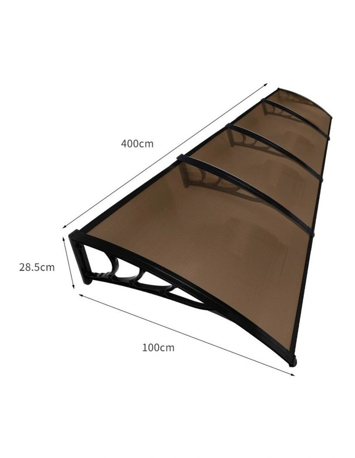 Mountview Window Door Awning Outdoor Sun Rain Shield Cover 1x4m image 3