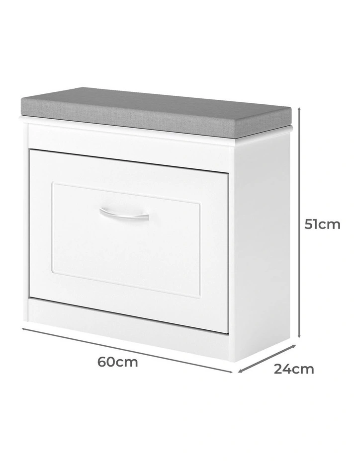 Levede 60cm Shoe Rack Storage Cabinet Bench Cosy Padded Seat Organiser Cupboard image 3