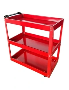 SOGA 3 Tier Tool Cart Red Heavy-Duty Steel