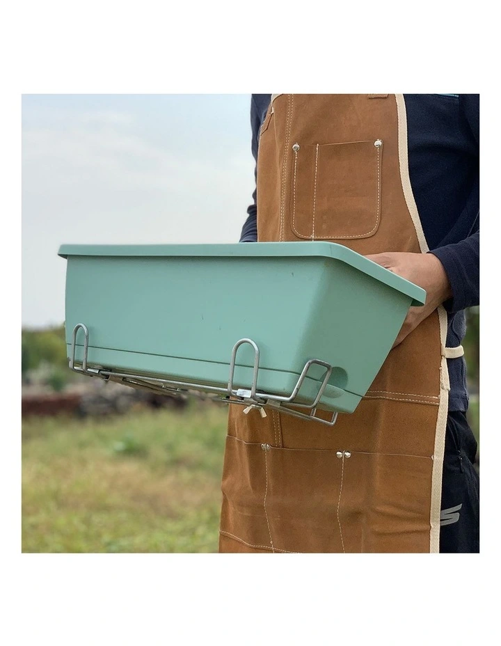 SOGA Set of 2 49.5cm Green Rectangular Plastic Planter Box with Holder for Herbs image 4