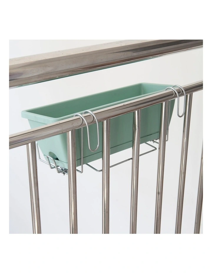 SOGA Set of 2 49.5cm Green Rectangular Plastic Planter Box with Holder for Herbs image 7