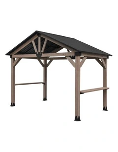 Yardtopia Oslo XL 3.6m x 2.4m BBQ/Grill Timber & Steel Gable Roof Gazebo