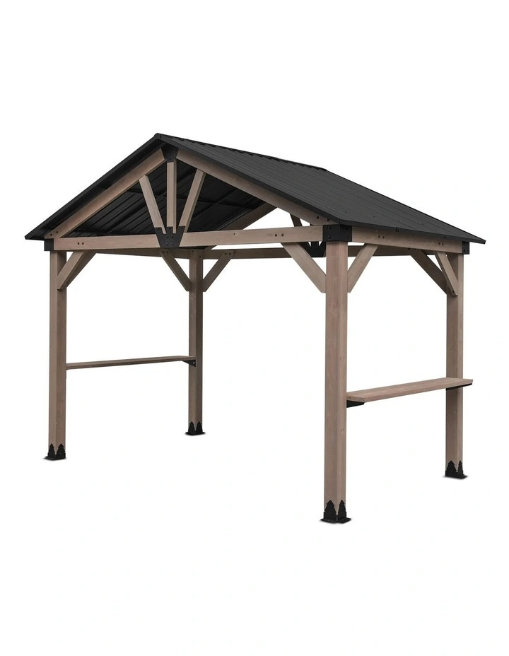 Yardtopia Oslo XL 3.6m x 2.4m BBQ/Grill Timber & Steel Gable Roof Gazebo image 3