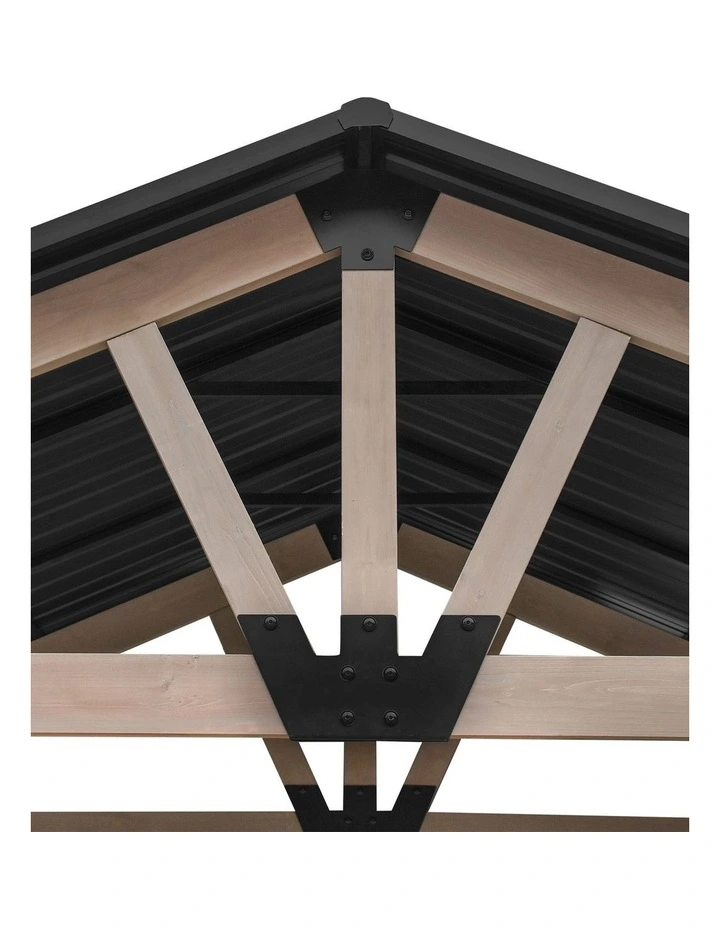 Yardtopia Oslo XL 3.6m x 2.4m BBQ/Grill Timber & Steel Gable Roof Gazebo image 5