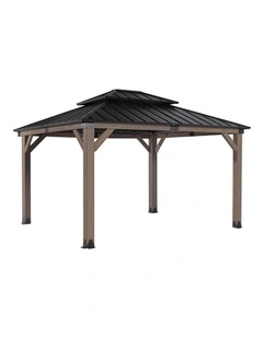 Yardtopia Maryborough 3.6m x 3m Timber & Steel Double Hip Roof Gazebo
