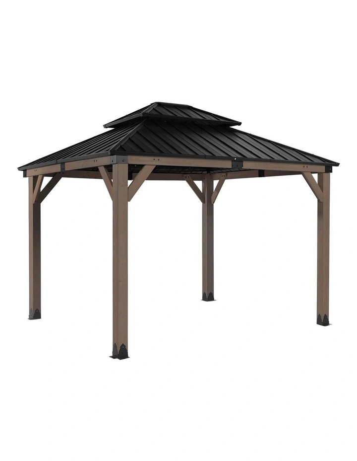Yardtopia Maryborough 3m x 3m Timber & Steel Double Hip Roof Gazebo image 1