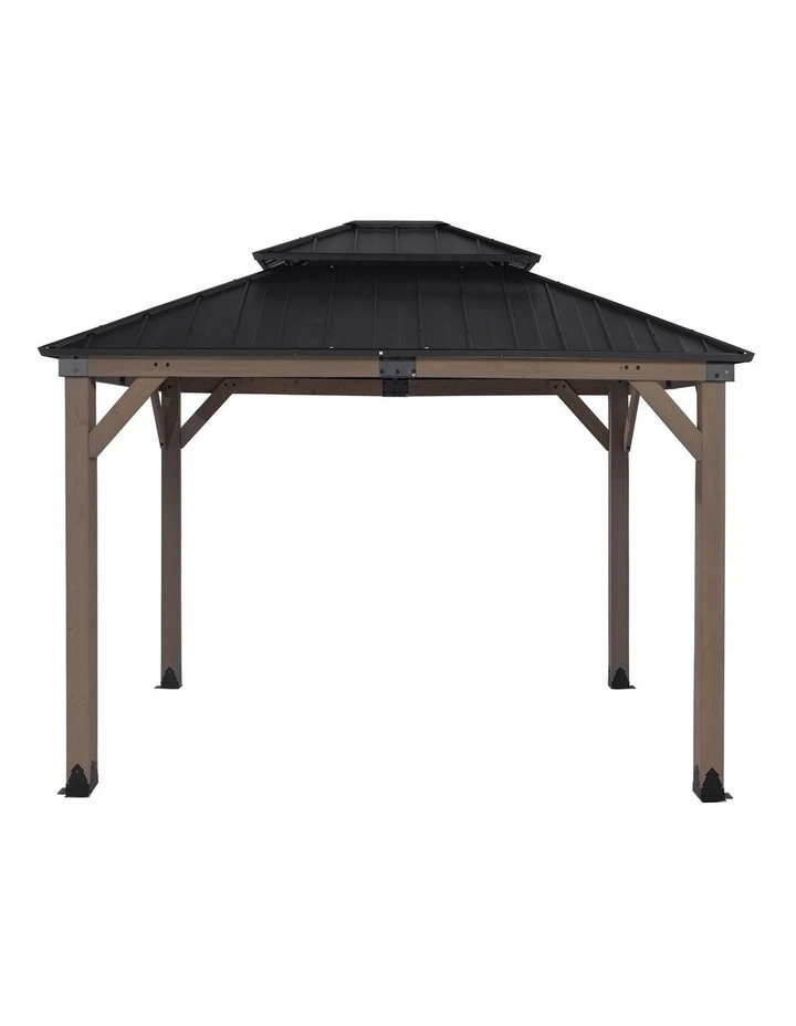 Yardtopia Maryborough 3m x 3m Timber & Steel Double Hip Roof Gazebo image 2