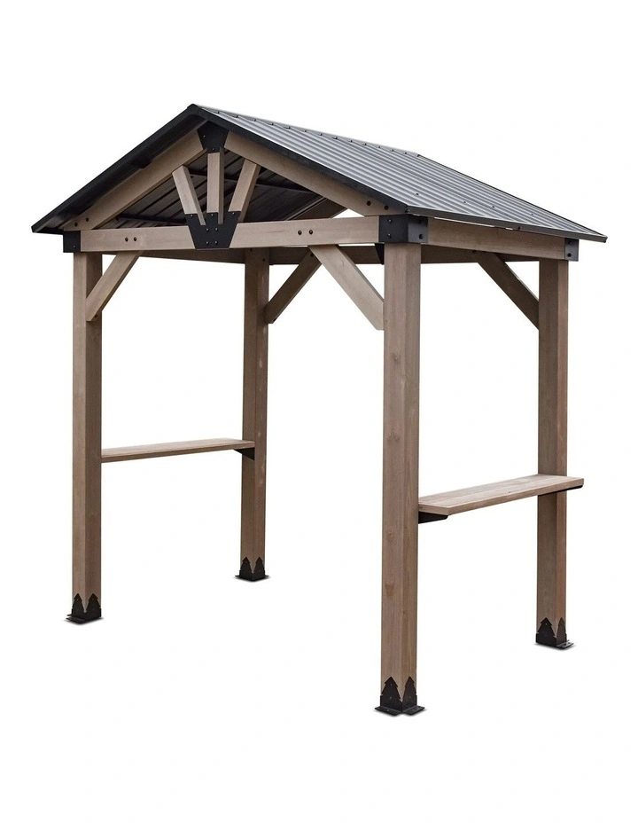 Yardtopia Oslo 2.4m x 1.8m BBQ/Grill Timber & Steel Gable Roof Gazebo image 1