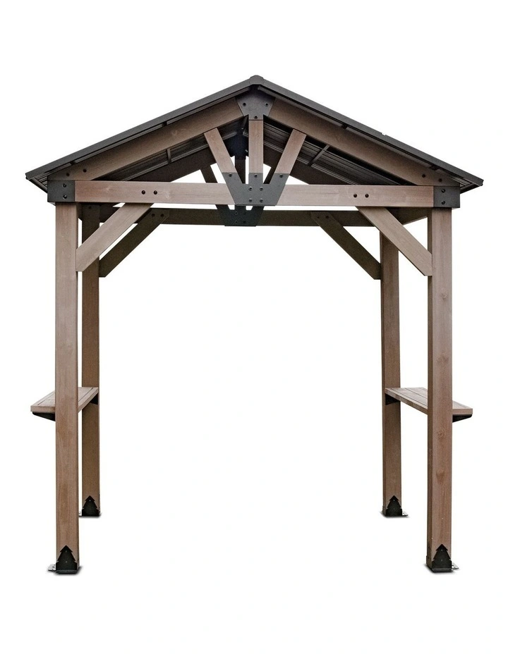 Yardtopia Oslo 2.4m x 1.8m BBQ/Grill Timber & Steel Gable Roof Gazebo image 2