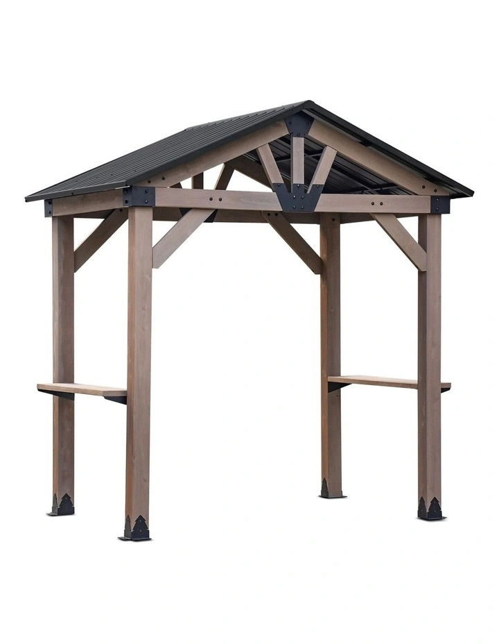 Yardtopia Oslo 2.4m x 1.8m BBQ/Grill Timber & Steel Gable Roof Gazebo image 3