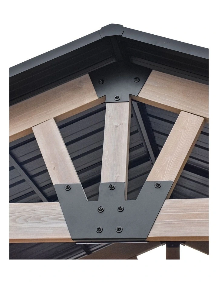 Yardtopia Oslo 2.4m x 1.8m BBQ/Grill Timber & Steel Gable Roof Gazebo image 4