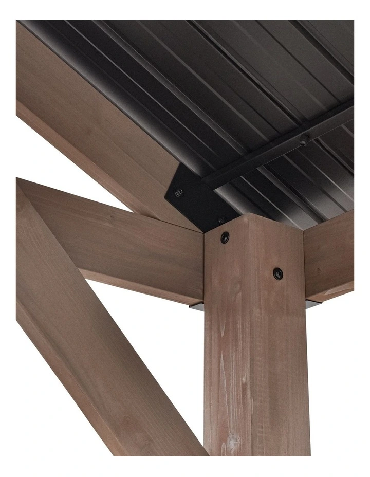 Yardtopia Oslo 2.4m x 1.8m BBQ/Grill Timber & Steel Gable Roof Gazebo image 6