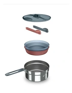 Decathlon | Quechua Camping Cooking Set In Stainless Steel - 2-people, 10 Pieces.