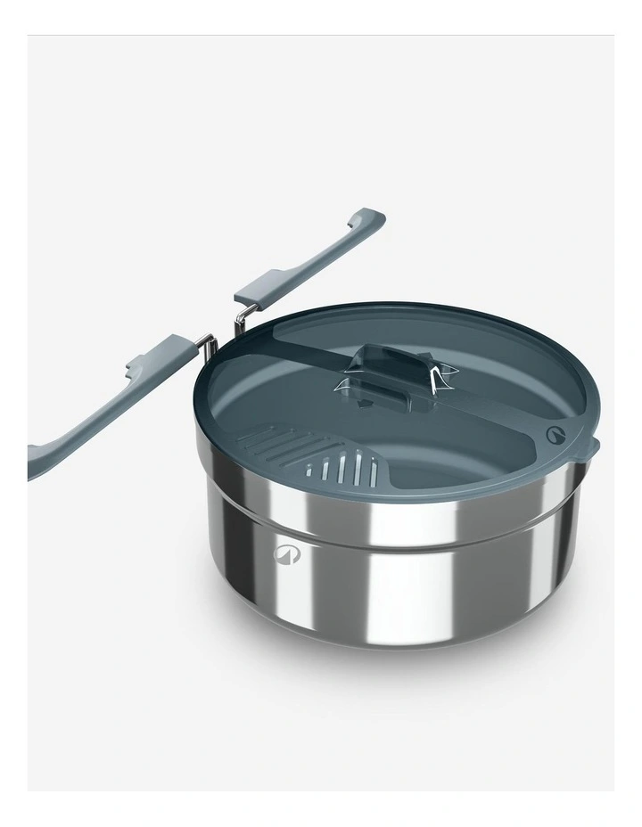 Decathlon | Quechua Camping Cooking Set In Stainless Steel - 2-people, 10 Pieces. image 4