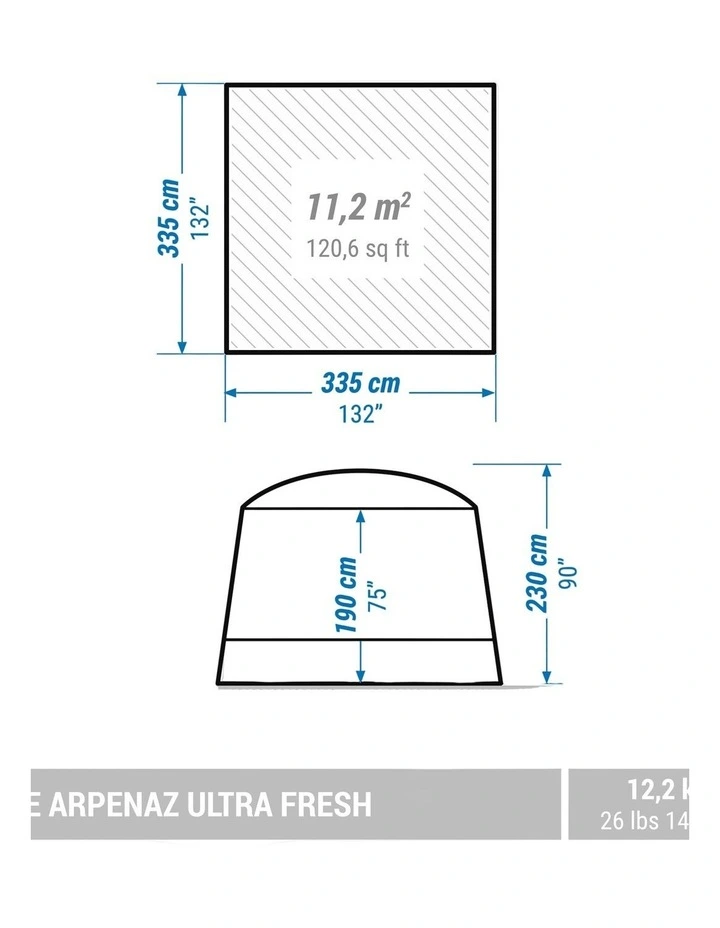 Decathlon | Camping Living Room with poles - Base Arpenaz ULTRAFRESH - 10 Person image 3