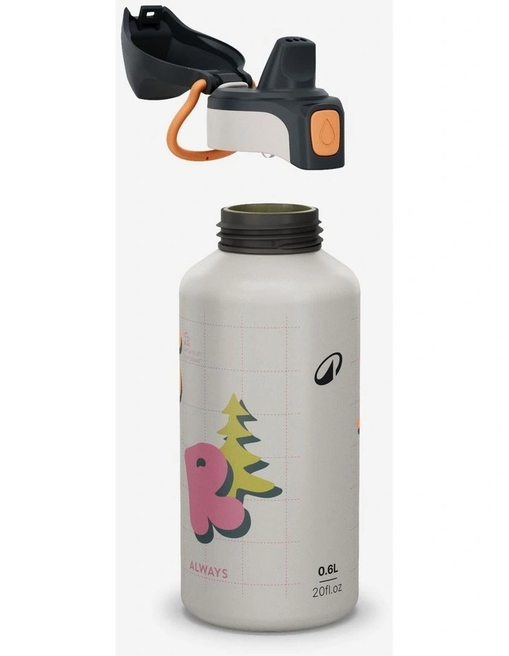 Decathlon | Kids 0.6 L aluminium Flask 500 with instant cap for hiking - Beige image 2