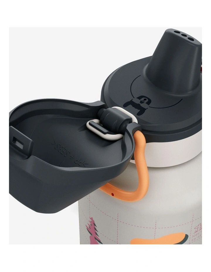 Decathlon | Kids 0.6 L aluminium Flask 500 with instant cap for hiking - Beige image 4