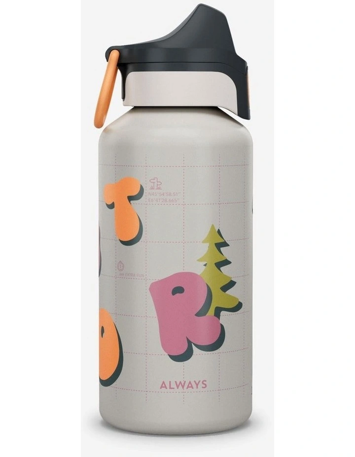 Decathlon | Kids 0.6 L aluminium Flask 500 with instant cap for hiking - Beige image 7