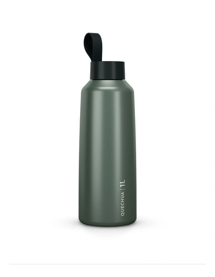 Decathlon | Stainless Steel Flask with Screw Cap for Hiking 100 1 L - Green image 1