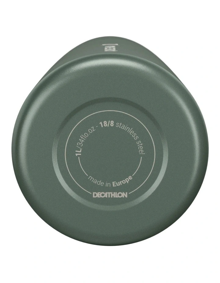 Decathlon | Stainless Steel Flask with Screw Cap for Hiking 100 1 L - Green image 4