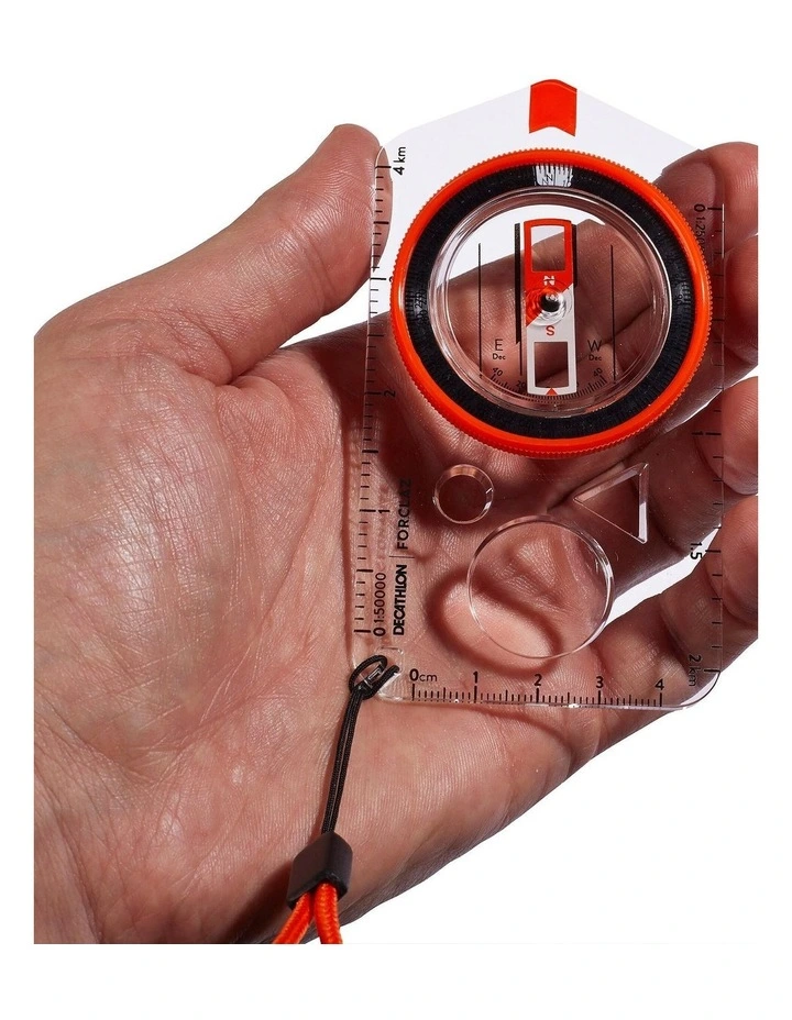 Decathlon | EXPLORER 500 BASEPLATE ORIENTEERING AND HIKING COMPASS - ORANGE image 3