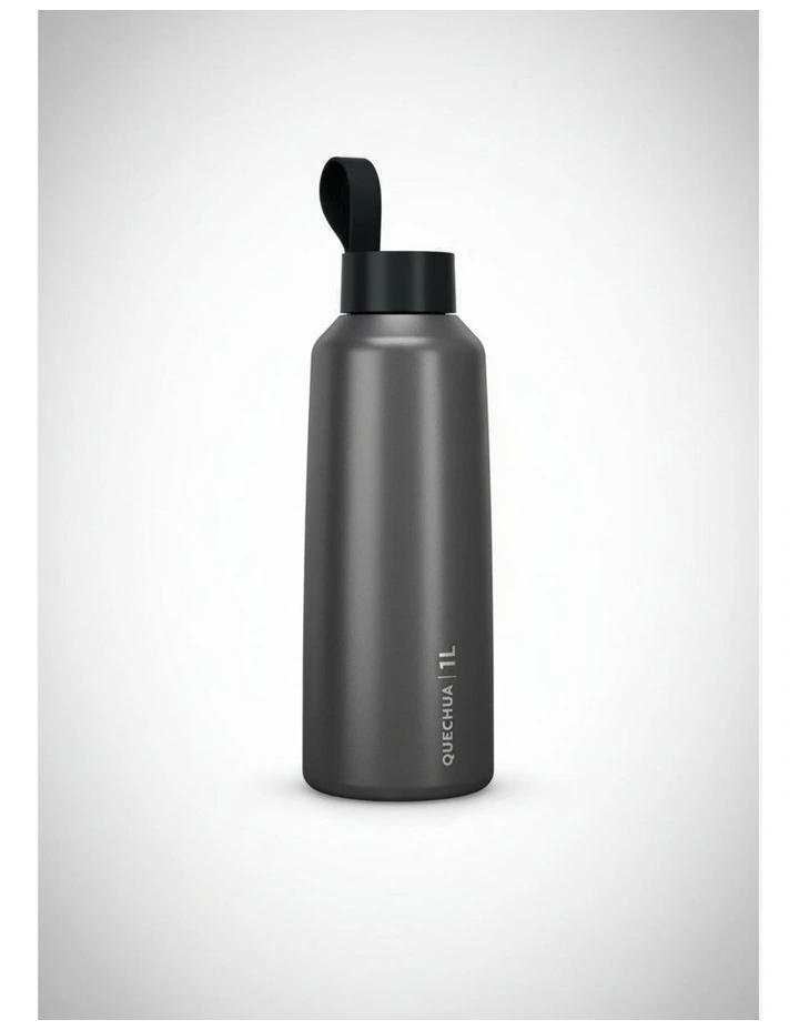 Decathlon | Stainless Steel Flask with Screw Cap for Hiking 100 1 L - Grey image 1
