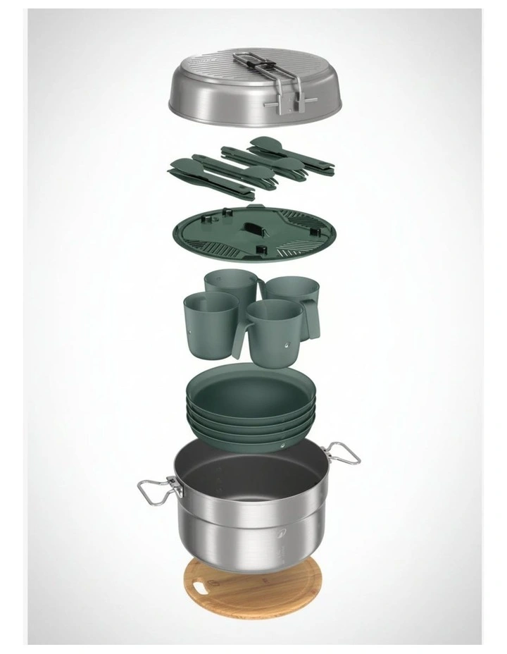 Decathlon | Stainless Steel Non-stick Camping Cookset 500 4 People 25 Items image 1