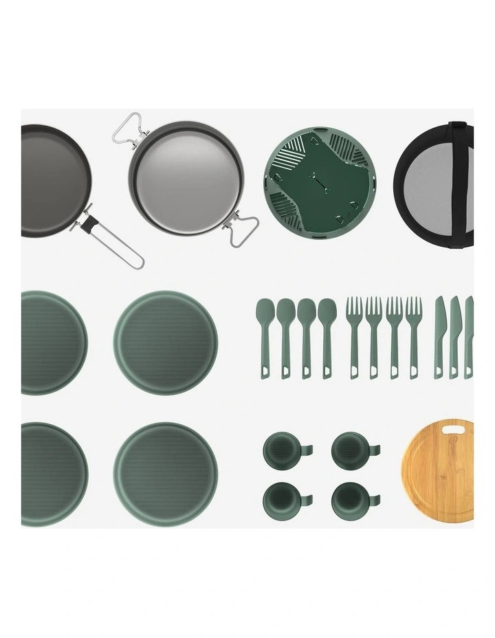 Decathlon | Stainless Steel Non-stick Camping Cookset 500 4 People 25 Items image 2