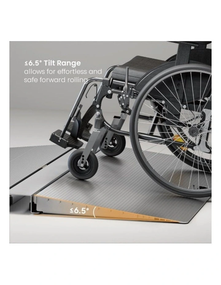 Brateck Two-Sided Aluminum Wheelchair Threshold Ramp - Silver image 4