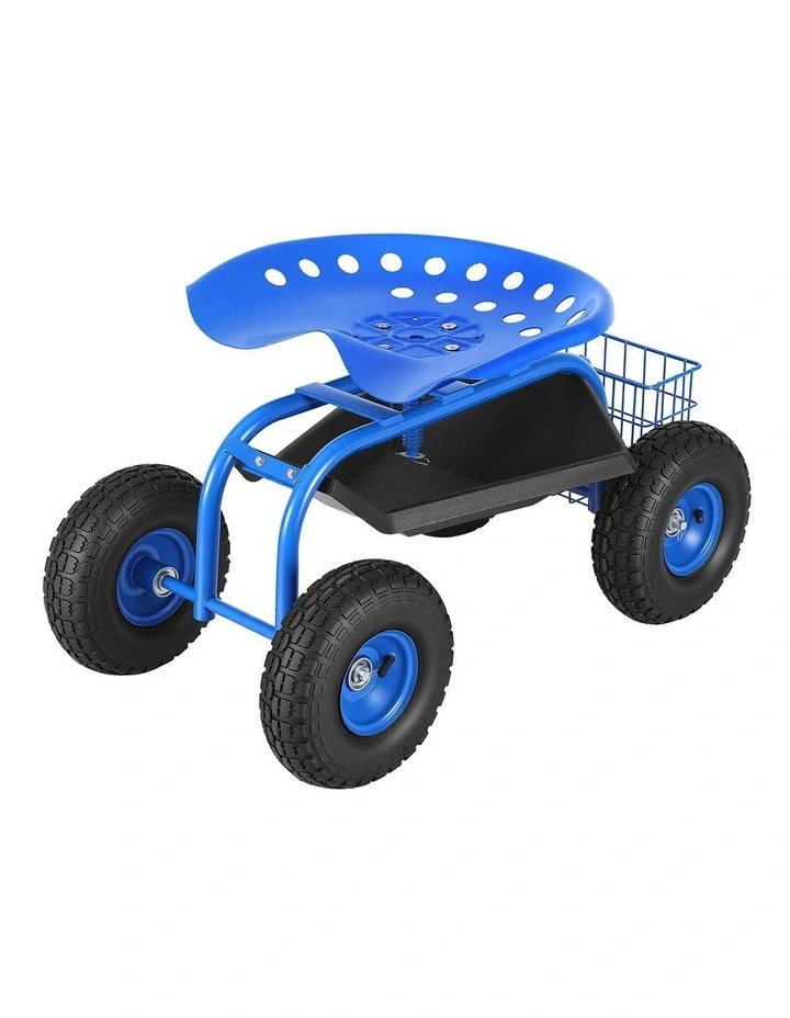 Gardeon Garden Seat with Wheels 360 Swivel Adjustable Height Rolling Stool 150kg image 1