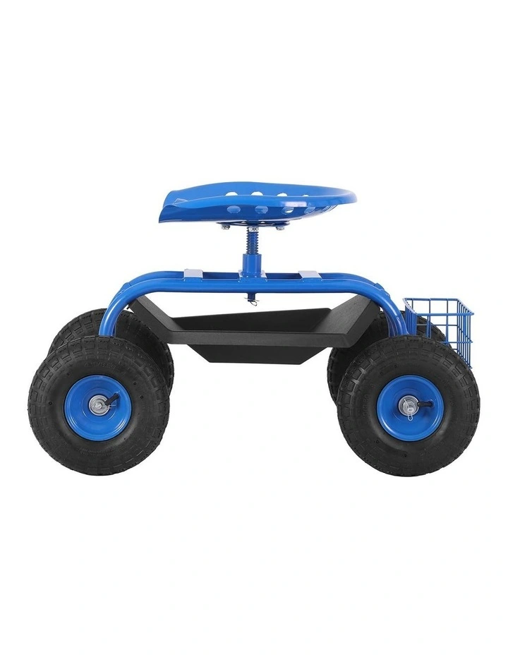 Gardeon Garden Seat with Wheels 360 Swivel Adjustable Height Rolling Stool 150kg image 3