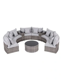 Gardeon 8 Seater Outdoor Sofa Set 11PCS Table Chair Set Garden Rattan Furniture