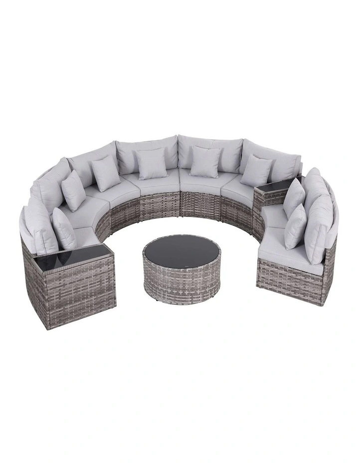 Gardeon 8 Seater Outdoor Sofa Set 11PCS Table Chair Set Garden Rattan Furniture image 3