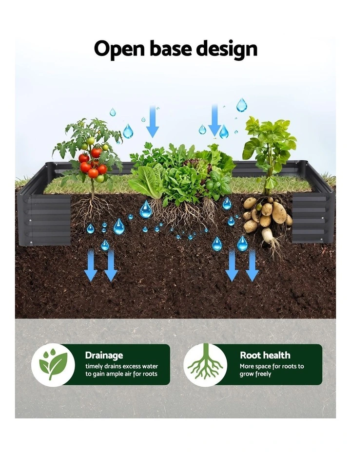 Green Fingers Raised Garden Bed with Mesh Netting Galvanised Planter Box Bird Proof 180x90x120cm image 4