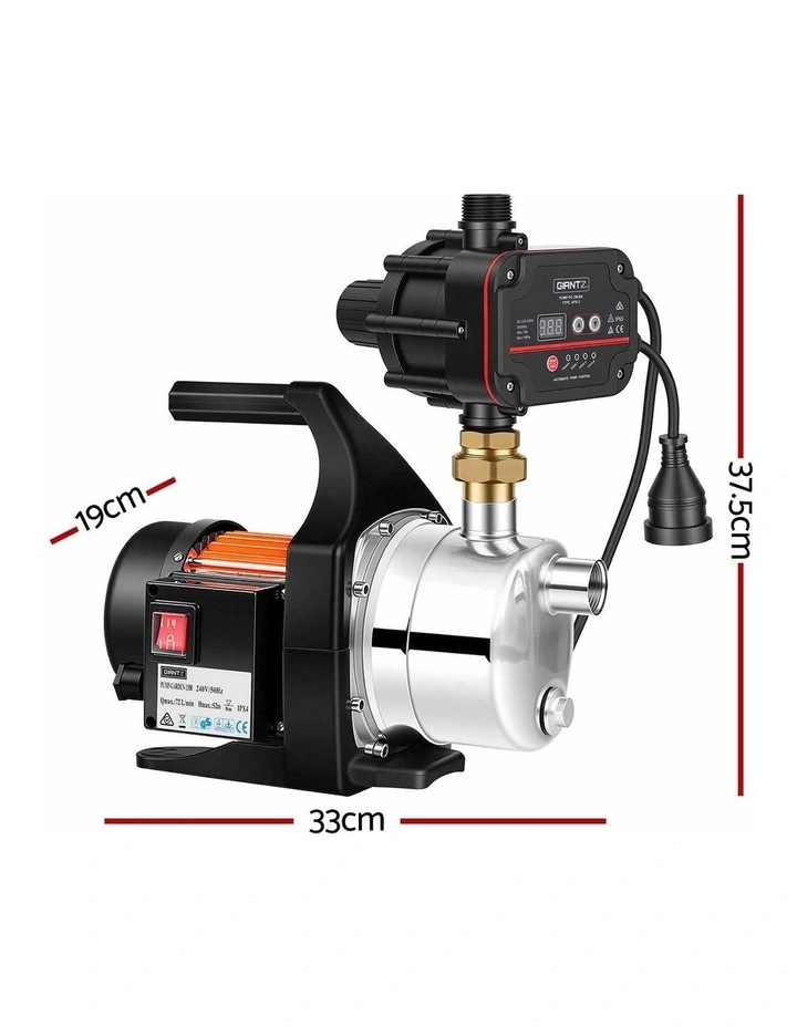 Giantz Garden Water Pump Auto Controller Tank Rain Farm Irrigation 1500W Max. image 2