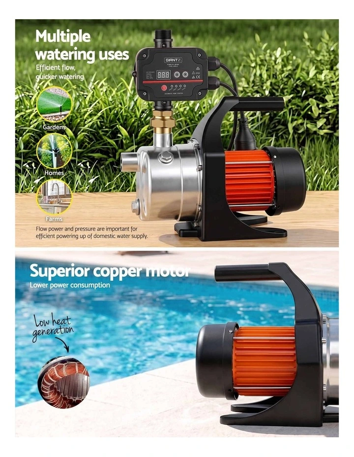 Giantz Garden Water Pump Auto Controller Tank Rain Farm Irrigation 1500W Max. image 6