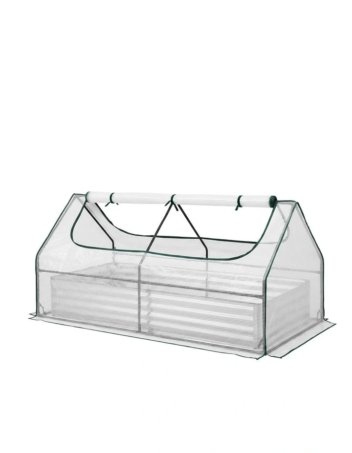 Green Fingers 3 in 1 Raised Garden Bed with Greenhouse Galvanised Planter Box Kit image 1