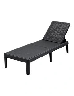Gardeon Sun Lounge Adjustable Lounger Patio Outdoor Furniture Lightweight Black