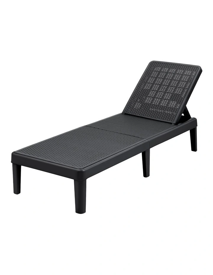 Gardeon Sun Lounge Adjustable Lounger Patio Outdoor Furniture Lightweight Black image 1
