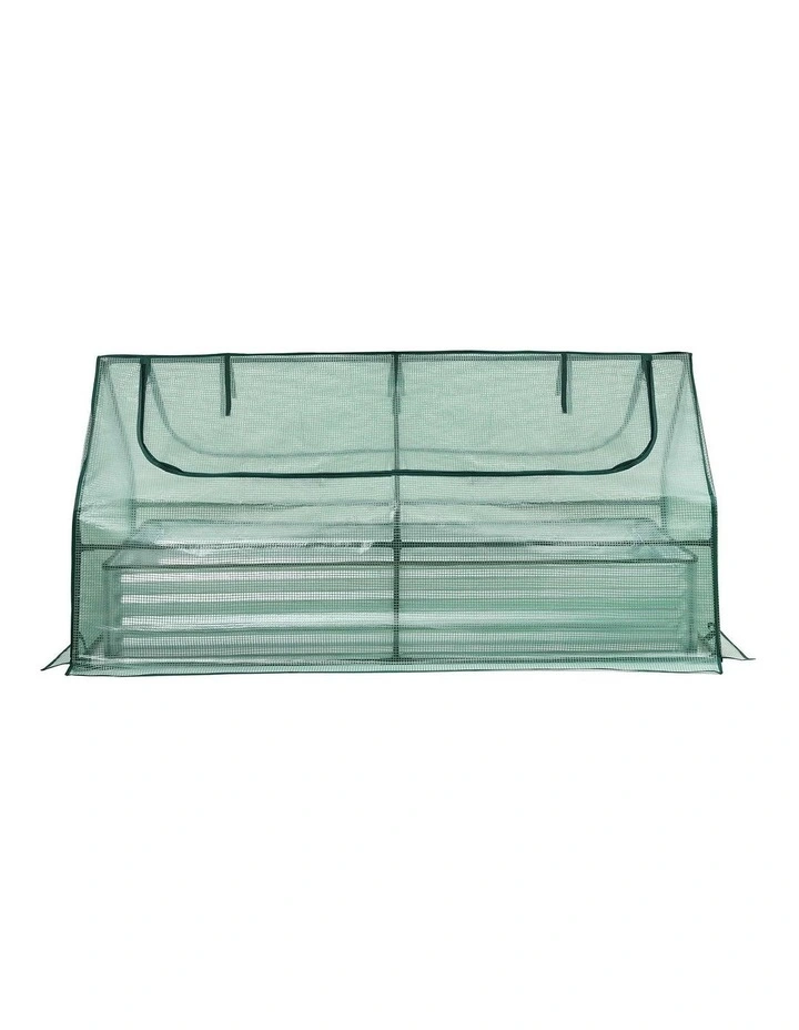 Green Fingers Raised Garden Bed with Greenhouse 3 in 1 Galvanised Planter Box Kit image 3