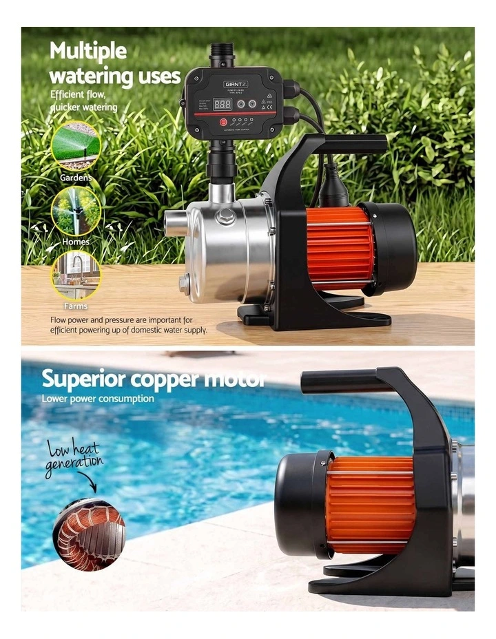 Giantz Garden Water Pump Auto Controller Tank Farm Irrigation House 800W Max. image 6