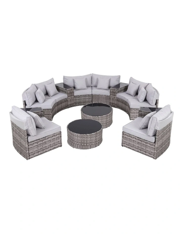 Gardeon 8 Seater Outdoor Sofa Set 14PCS Table Chair Set Rattan Patio Furniture image 1