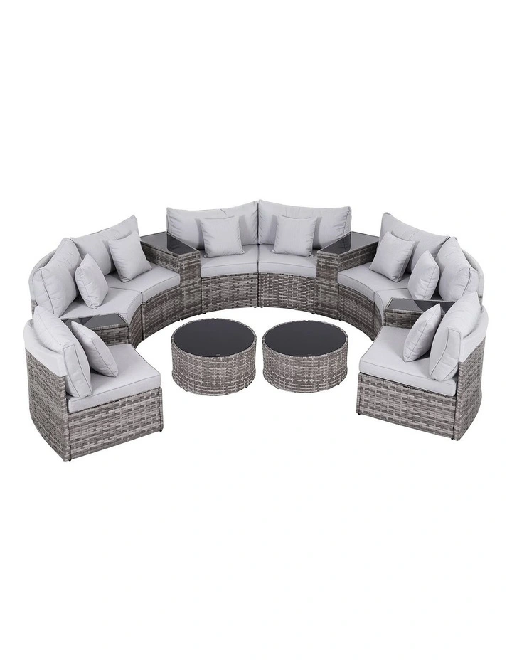 Gardeon 8 Seater Outdoor Sofa Set 14PCS Table Chair Set Rattan Patio Furniture image 3
