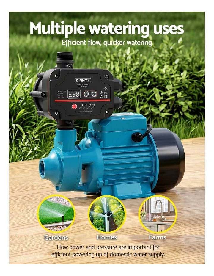 Giantz Peripheral Water Pump Auto Controller Cast Iron Garden Irrigation 1HP image 6